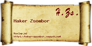 Haker Zsombor névjegykártya